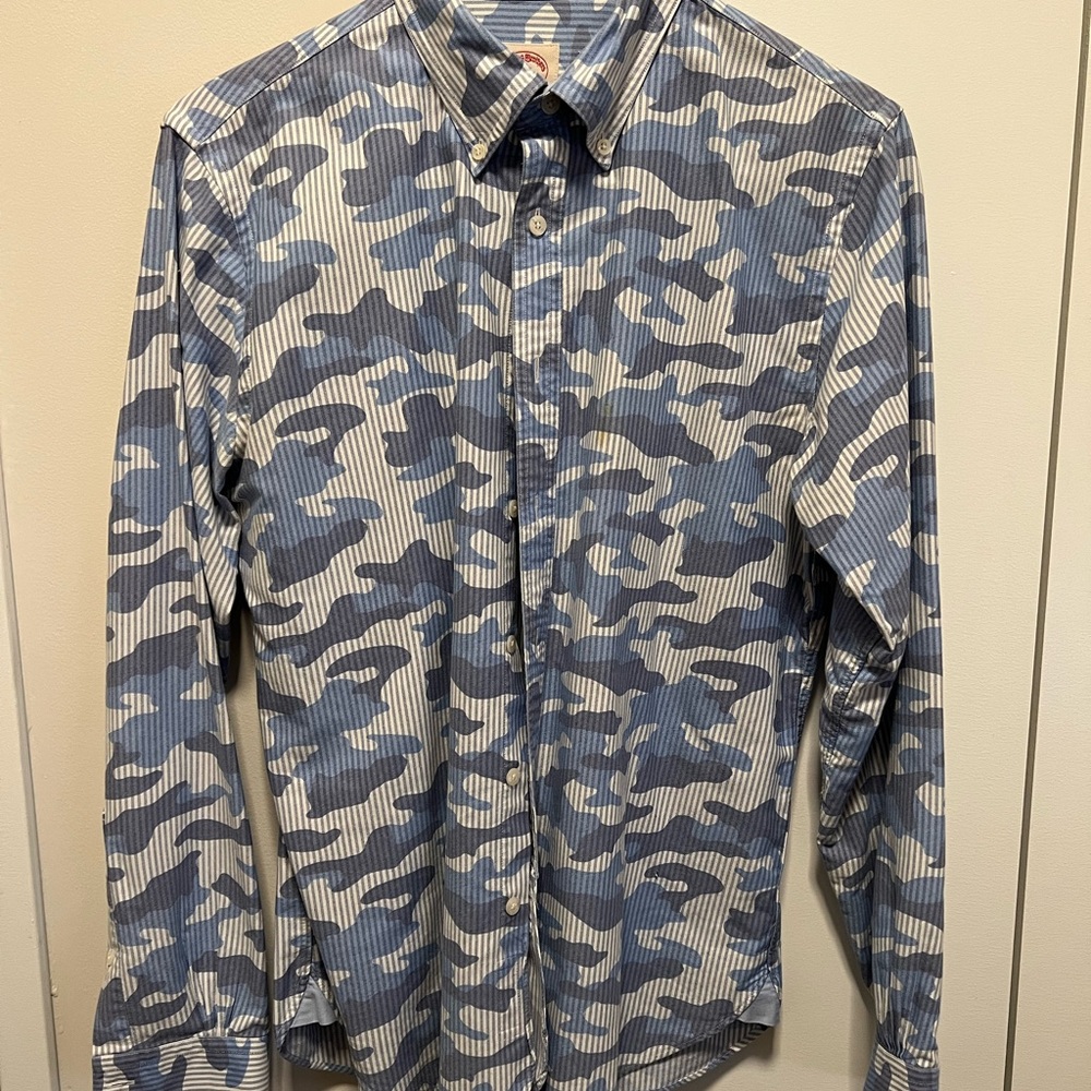 Brooks Brothers Camo Button Down Mens Medium